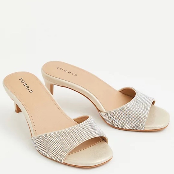 torrid Shoes - 💕SOLD💕 Torrid GOLD RHINESTONE SQUARE TOE MULE size 7